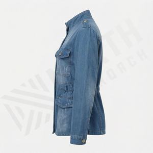 Vestes pour femmes Veste en jean Épaule tombante Veste en jean noir Manteaux pour femmes - Product Image 3
