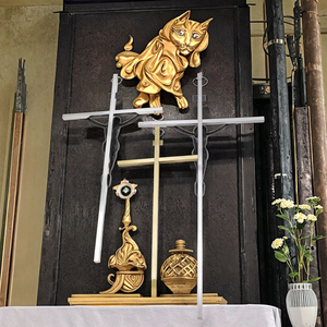 Nouvelle figurine religieuse en croix, en alliage moulé, design en métal plaqué zinc, pour souvenirs de prière, anniversaires, Pâques, modèle d'artiste - Product Image 4