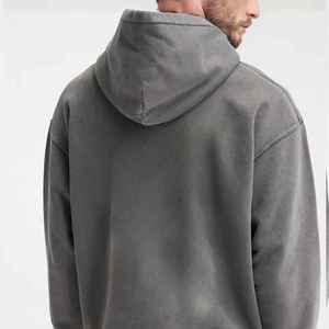 High Quality Heavyweight Vintage Acid Wash <b>Men's</b> Hoodies 100% Cotton French Terry Custom Design Embroidered Causal <b>Men</b> <b>Pullover</b> - Product Image 3