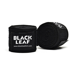 ผ้าพันมือสำหรับชกมวย Black Leaf Private Label พร้อมบรรจุภัณฑ์แบบกำหนดเองได้เต็มรูปแบบ ผ้าพันมือสำหรับชกมวยแบบผ้าฝ้ายพร้อมแถบตีนตุ๊กแก - Product Image 1