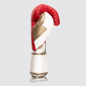 Gants de boxe de luxe professionnels pour la lutte, fabrication OEM personnalisée, cuir rouge, or, blanc, durables, haute performance, pour le sparring - Product Image 6