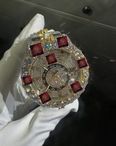 Montre de luxe unisexe Shreeji Jewels avec diamants, 42 mm, analogique, mécanique, boîtier en métal, bracelet en acier inoxydable, fermoir déployant, alarme puissante - Product Image 1