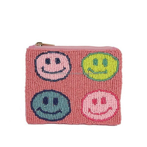 กระเป๋าใส่เหรียญลูกปัดสีชมพูสดใส ลายไม้กอล์ฟไขว้และลูกบอล  กระเป๋าซิปประดับลูกปัดเม็ดเล็ก  งานแฮนด์เมด ของขวัญสำหรับคนรักกีฬา  รับผลิตตามสั่ง ขายส่ง สำหรับงานปาร์ตี้ - Product Image 5