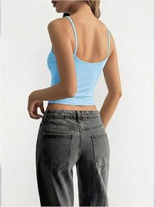 Women's Striped <b>Tank</b> <b>Top</b> Y2K Cute Summer Crop <b>Tops</b> Sleeveless <b>Spaghetti</b> <b>Strap</b> Cami Camisole Slim Fit <b>Tops</b> - Product Image 3