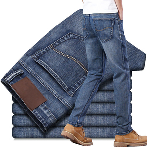 Men's Stylish High Street Pencil <b>Jeans</b> Breathable Lightweight Cotton Eco-Friendly Mid <b>Waist</b> Regular Fit Stretch OEM - Product Image 3