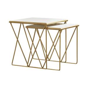 <b>Space</b> Saving Stackable Metal Nesting Tables Set with Durable Powder Coated Frame for <b>Small</b> Apartments - Product Image 2