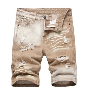 Shorts de mezclilla vintage de alta calidad para hombre, con diseño sexy hueco, lavado ácido, desgastado y rasgado, informales para exteriores, al por mayor. - Product Image 1