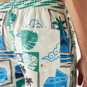 Shorts de bain décontractés pour hommes, taille mi-haute, avec logo imprimé sur le devant, confortables, séchage rapide, extensibles, écologiques, multi-poches - Product Image 5