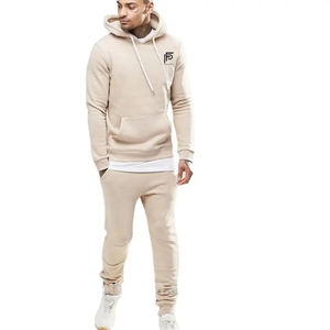 ชุดเซ็ตเสื้อฮู้ดดี้และกางเกงวอร์มผ้าฝ้ายสำหรับผู้ชายจากผู้ผลิต ชุดวอร์มสำหรับฤดูหนาวพร้อมเสื้อสเวตเชิ้ตเรียบง่ายและชุดแทรคสูท - Product Image 1