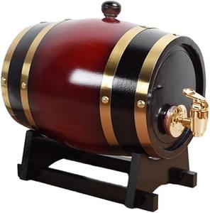 Mini baril à vin en bois avec support et robinet, fût de vieillissement en chêne pour whisky, bière, liqueur, décoration de bar à domicile - Product Image 1