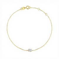 Collar Clásico de Plata para Mujer RAAMAA Jewelry, Elegante y Sencillo, con Diamante Ovalado Cultivado en Laboratorio de 0.32ct en Oro de 18K y Piedra Lateral de 0.50ct