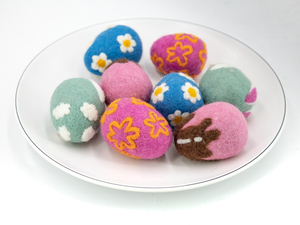 Wholesale Felt & Yarn Handmade Wool Needle Felt <b>Easter</b> Egg <b>Ornaments</b> Embroidery Design for Kids Egg Hunt Spring Craft Supplies - Product Image 3
