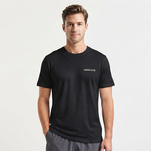 T-shirts d'été respirants à manches courtes en soie/coton à col rond et motifs sportifs pour hommes et femmes, séchage rapide, vente en gros - Product Image 2
