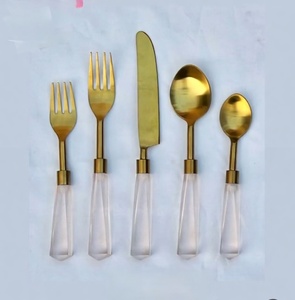 Ensemble de couverts écologiques en acier inoxydable avec manche en résine, vaisselle occidentale, couteaux, fourchettes, cuillères, ustensiles de table - Product Image 5