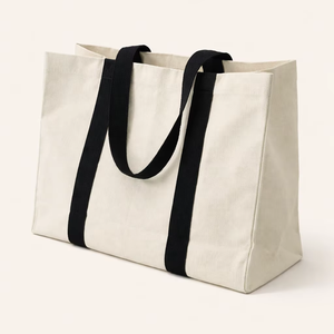 Bolsa de compras de lona de algodón ecológica, grande, personalizada con su logotipo, ideal para la playa, regalos o compras. - Product Image 1