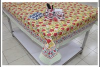 Nappe Rectangulaire Artisanale en Coton 100% de Haute Qualité, Écologique, à Motifs Floraux Bohèmes, Personnalisable avec Logo, Lavable, pour Usage Domestique