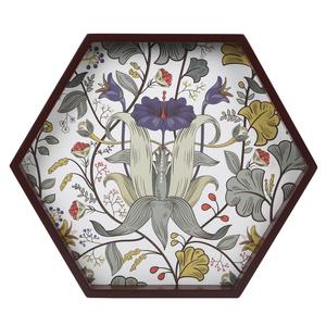 Bandeja de Servir Hexagonal con Estampado Botánico Art Nouveau, Plato Decorativo de Madera para Pedidos al por Mayor - Product Image 3