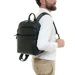 Sac à dos pour ordinateur portable en cuir véritable de qualité supérieure avec fermeture éclair pour hommes - Logo personnalisable, couleur durable pour le bureau, l'école et les activités de plein air - Product Image 4