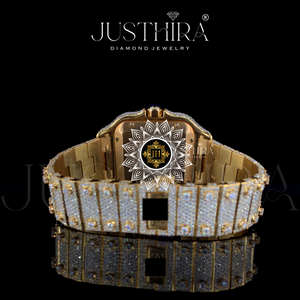 Luxury Men's Mechanical Watch Stainless Steel Square Case Diamond Sapphire Crystal Analog Roman Numeral Deployment Clasp Band - Product Image 3