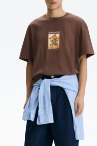 T-shirt graphique surdimensionné de qualité supérieure, 100% coton, tissu lourd, streetwear, tee-shirt imprimé personnalisé, design floral vintage, homme, unisexe, OEM, ODM - Product Image 3