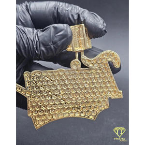 Pendentif personnalisé avec nom, serti de diamants Moissanite, collier Hip Hop en or, bijoux de style bling-bling - Product Image 3
