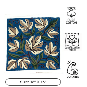 Funda de Cojín Bordada Aari de Cachemira de Lujo, Algodón, 16 Pulgadas, Decorativa, Ecológica, Hecha a Mano, para Sofá o Dormitorio, con Cierre de Cremallera - Product Image 3