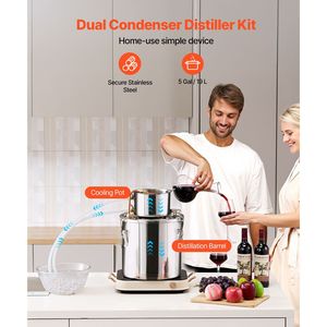 Distillatore di Alcol in Acciaio Inossidabile per Produzione Casalinga con Capacità di 5 Galloni e Kit a Serpentina in Rame - Product Image 2