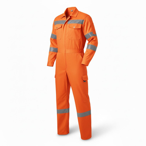 ชุดคลุมป้องกันสีส้มสะท้อนแสงสำหรับงานอุตสาหกรรม  แบบสั่งทำพิเศษ พร้อมแถบสะท้อนแสง ชุดทำงานแบบหนา ชุดยูนิฟอร์มนิรภัย - Product Image 6