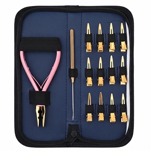 Kit de pinces professionnelles pour extensions capillaires à nano-anneaux, pince à sertir les perles à 2 trous, outil à micro-anneaux, pinces de coiffage - Product Image 1