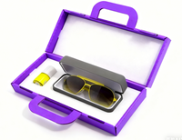 Boîte cadeau personnalisée en carton rigide avec logo, pelliculage mat de haute qualité, pour lunettes de soleil, lunettes de vue, bijoux, avec doublure en éponge et gaufrage, portable