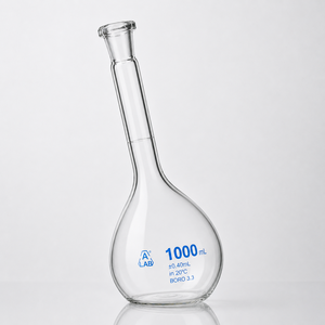 ELS Instruments, Frasco Volumétrico de Vidrio Borosilicato de Cuello Largo de 1000 ml, Clase A USP, con Tapón de Polietileno, para Laboratorio Científico - Product Image 6