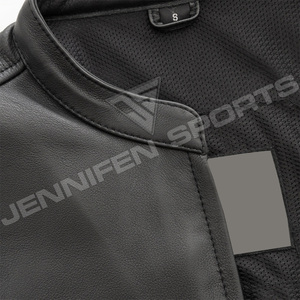 2026 Hot Selling Men's <b>Black</b> Leather Motorcycle <b>Vest</b> OEM Custom Design with Stylish Slim Fit Zipper Closing With Side Pockets - Product Image 2
