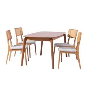 Ensemble de table et de chaises de salle à manger en bois massif de luxe avec un design moderne super confortable pour une utilisation domestique polyvalente - Product Image 3