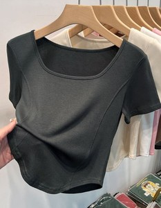 เสื้อยืดผู้หญิงแฟชั่นฤดูร้อน ผ้าฝ้าย 100% ทรงเข้ารูป พิมพ์ลายการ์ตูนและตัวอักษร กันยับ แห้งเร็ว สไตล์ลำลอง ขายส่ง - Product Image 5