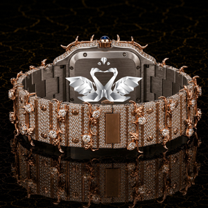 Luxury Moissanite Wristwatch Men Full Stone Setting Stainless Steel Diamond Watch - Product Image 4
