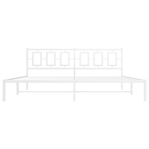 Cadre de lit complet en acier blanc moderne, lit en métal rectangulaire moderne - Product Image 5