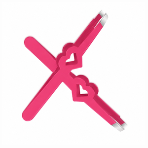 Pinzas para Cejas con Diseño de Corazón Rosa, Punta Puntiaguda, Estilo Moderno, Mango Cómodo de Plástico - Product Image 4