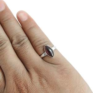 Premium Classic 925 Sterling Silver <b>Ring</b> With Bezel Setting <b>Garnet</b> Gemstone Handmade Marquise Cut Bohemian <b>Ring</b> For Wear Daily - Product Image 5