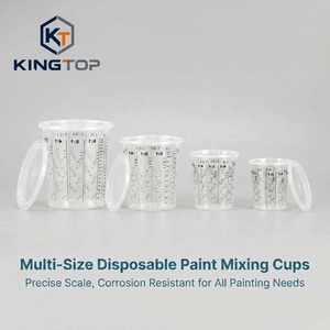 Gobelet de mélange de peinture automobile jetable en plastique de 2240 ml, résistant aux solvants, avec couvercle, conception scellée - Product Image 1