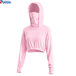 Sudadera con Capucha Corta Bordada para Mujer, Estilo Urbano, Protección Solar, Hecha a Medida, 100% Algodón de Alta Calidad - Product Image 1