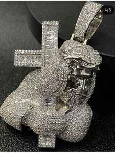 Religious Jesus Piece Pendant Round Cut Moissanite Diamond Unisex 925 Sterling <b>Silver</b> Fine Jewelry Pendant <b>Charm</b> Gift - Product Image 2