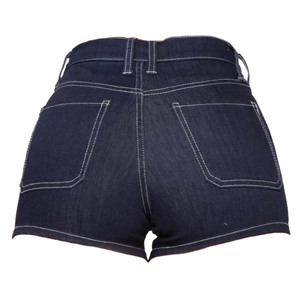 Shorts de mezclilla ajustados Y2K para mujer, de tela premium, con dobladillo sin rematar, tiro alto, ecológicos, de elastano/algodón, lavado vintage, para verano y festivales. - Product Image 2