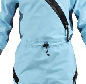 Unisex Light Blue <b>Waterproof</b> Breathable Plus Size Drysuit <b>Work</b> Coverall with Gray Panels and Black Zipper Design - Product Image 2