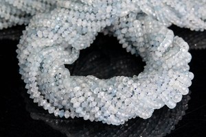 Perles d'aigue-marine bleues, pierres précieuses naturelles authentiques, perles rondes en vrac, brin complet, vente en gros, fabrication de bijoux - Product Image 5