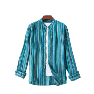 Nuevas Camisas de Manga Larga a Rayas para Hombre, Camisas Holgadas de Lino Personalizadas - Product Image 4