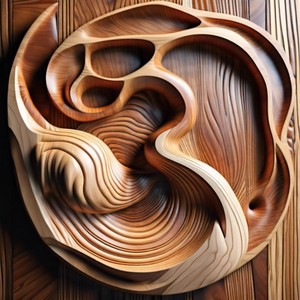 Sculpture murale contemporaine abstraite en bois de pin, design Art Déco, vente en gros Inde - Product Image 3