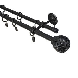 Tringle à rideau en métal de demande classique noir pour le montage de rideau tringles à rideaux de couleur noire accessoires de décoration de la maison de salon - Product Image 1