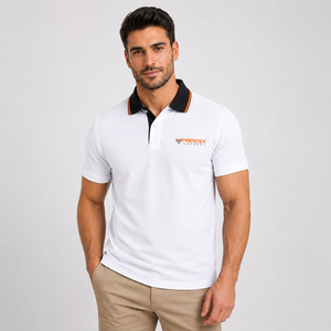 Artículo en Oferta: Polo para Hombre con Cierre de Cremallera, 100% Algodón, Logotipo Personalizado, Color Sólido, Corte Holgado y Transpirable - Product Image 2