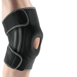 Attelle de genou unisexe réglable en néoprène avec soutien rotulien ouvert et compression pour le sport et la marche à quatre pattes, finition grise - Product Image 4