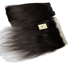 Extensiones de cabello humano brasileño virgen, con encaje Frontal HD, venta al por mayor - Product Image 1
